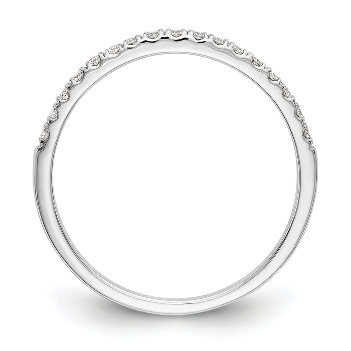 Goldia 017ct CZ Solid Real 14K White Gold Round Wedding Wedding Band Ring Rings