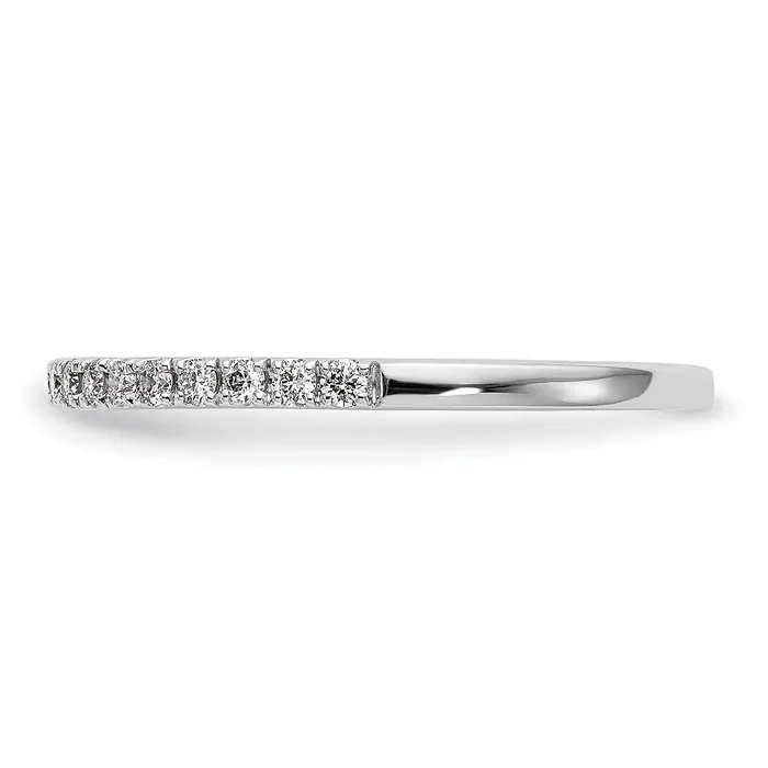 Goldia 017ct CZ Solid Real 14K White Gold Round Wedding Wedding Band Ring Rings
