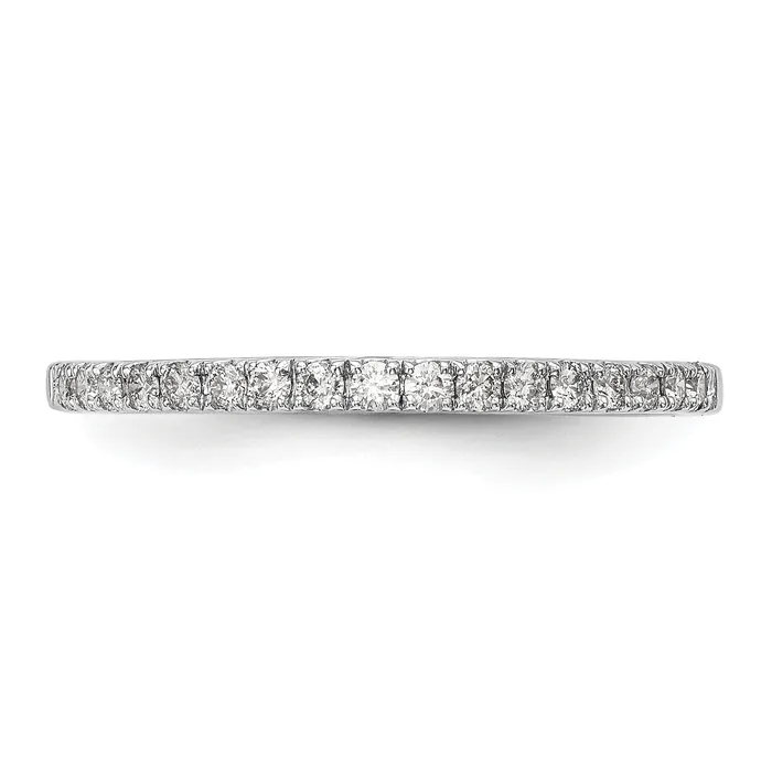Goldia 017ct CZ Solid Real 14K White Gold Round Wedding Wedding Band Ring Rings