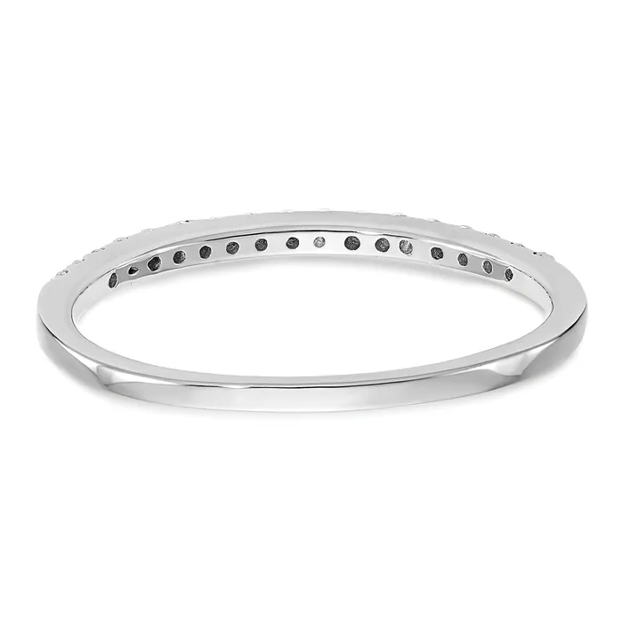 Goldia 017ct CZ Solid Real 14K White Gold Round Wedding Wedding Band Ring Rings