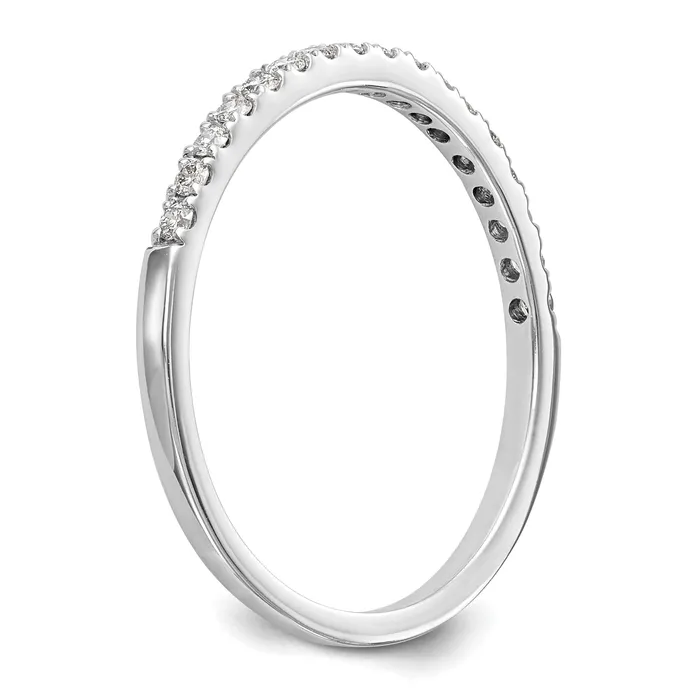 Goldia 017ct CZ Solid Real 14K White Gold Round Wedding Wedding Band Ring Rings