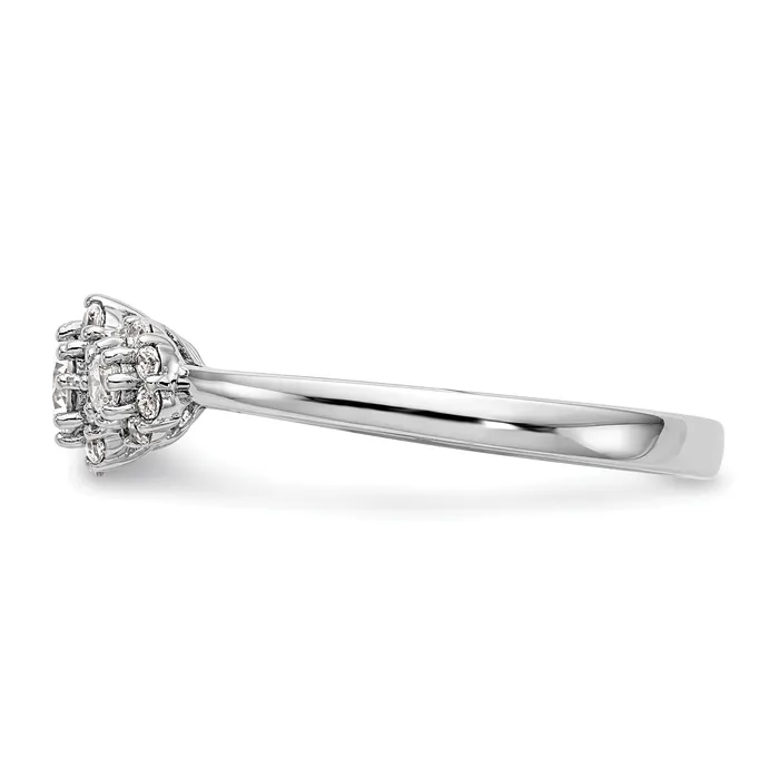 Goldia 020ct CZ Solid Real 14K White Gold 3Stone Engagement Ring Rings