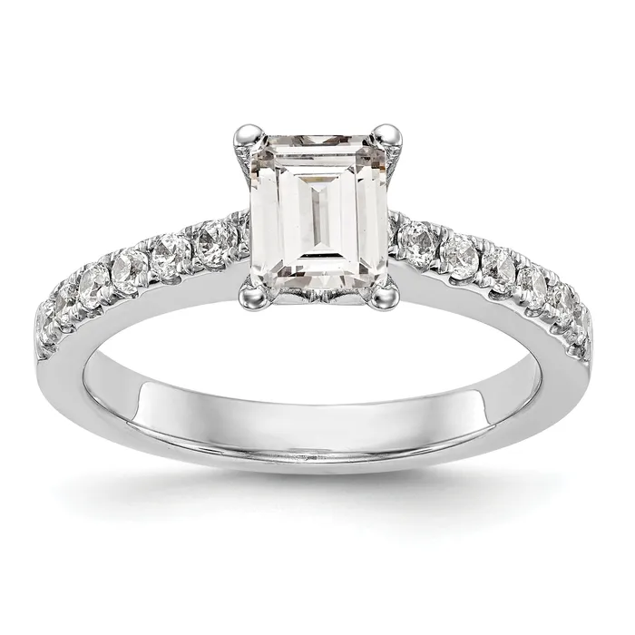 Goldia 020ct CZ Solid Real 14K White Gold Engagement Ring Rings