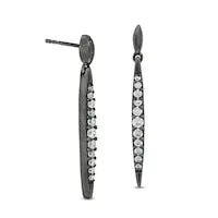 Goldia 033 CT TW Diamond Elongated Marquise Bar Drop Earrings in Sterling Silver with Black Rhodium Earrings Goldia 033 CT TW Diamond Elongated Marquise Bar Drop Earrings in Sterling Silver with Black Rhodium Earrings