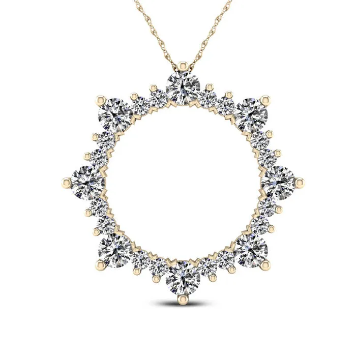 Goldia 1 CT TW Natural Diamond Open Sunburst Pendant in 10K Yellow Gold Necklaces Goldia 1 CT TW Natural Diamond Open Sunburst Pendant in 10K Yellow Gold Necklaces