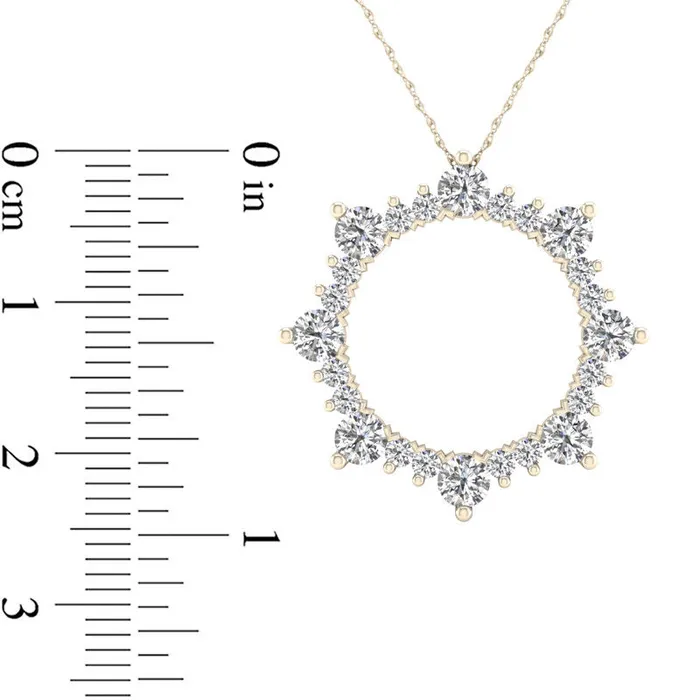 Goldia 1 CT TW Natural Diamond Open Sunburst Pendant in 10K Yellow Gold Necklaces Goldia 1 CT TW Natural Diamond Open Sunburst Pendant in 10K Yellow Gold Necklaces