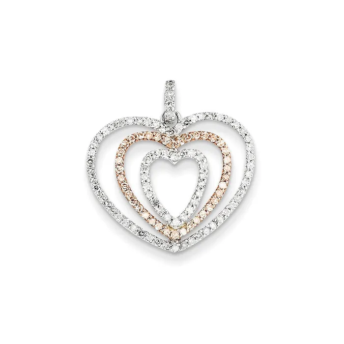 Goldia 14k TwoTone Gold Real Diamond Pendant Rings