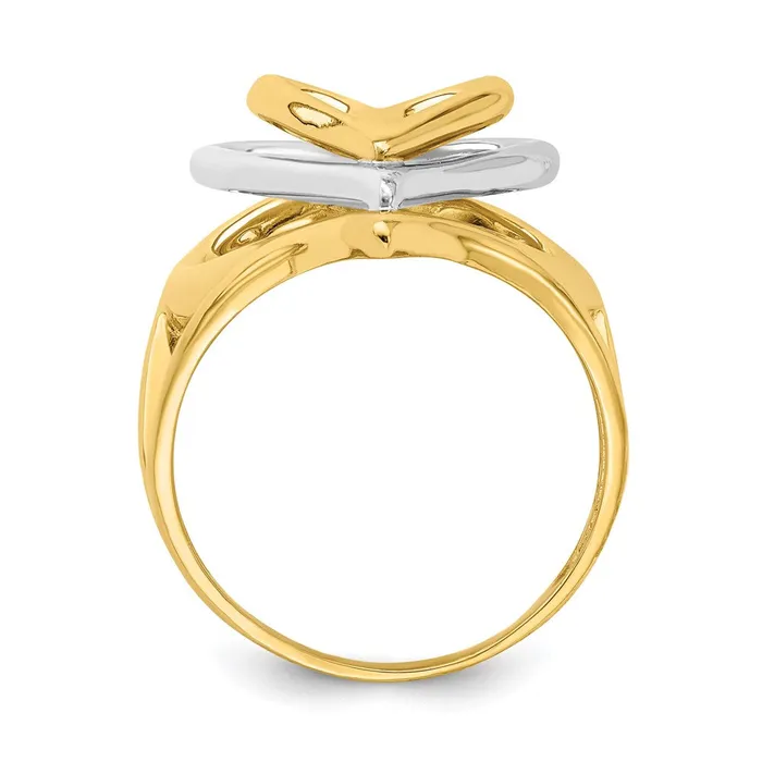 Goldia 14K TwoTone Gold Triple Stacked Heart Ring Rings