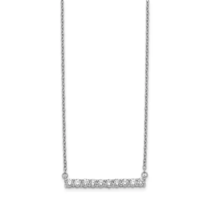 Goldia 14k White Gold 12 Ct Lab Grown Diamond VSSI G 18 inch Bar Necklace Necklaces