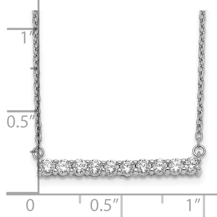 Goldia 14k White Gold 12 Ct Lab Grown Diamond VSSI G 18 inch Bar Necklace Necklaces