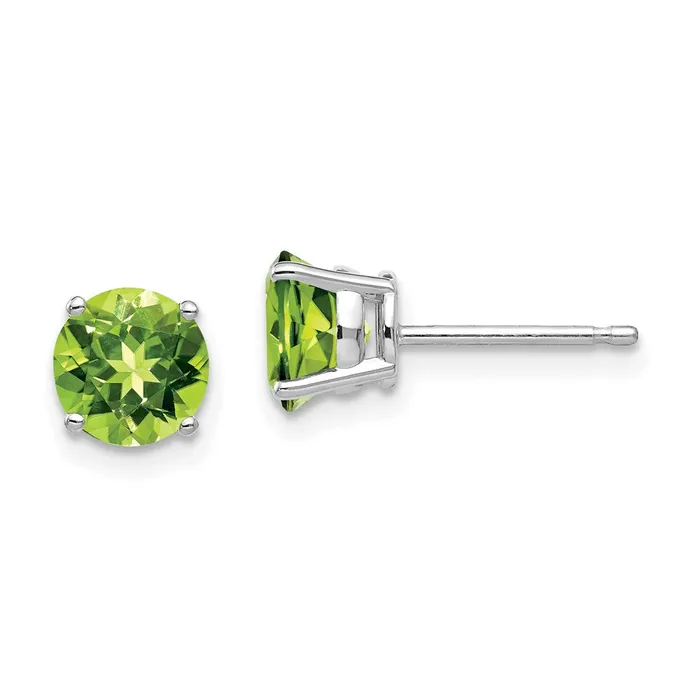 Goldia 14k White Gold 6mm Peridot Earrings Earrings