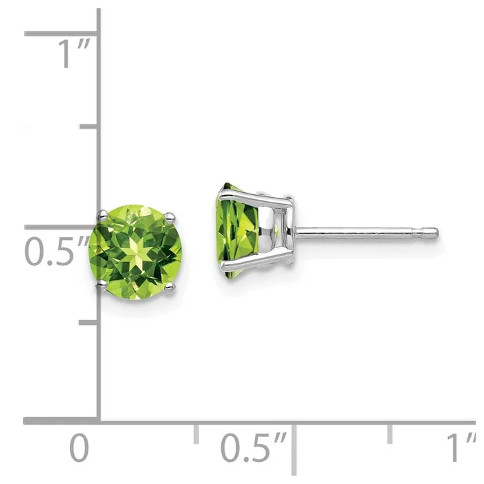 Goldia 14k White Gold 6mm Peridot Earrings Earrings