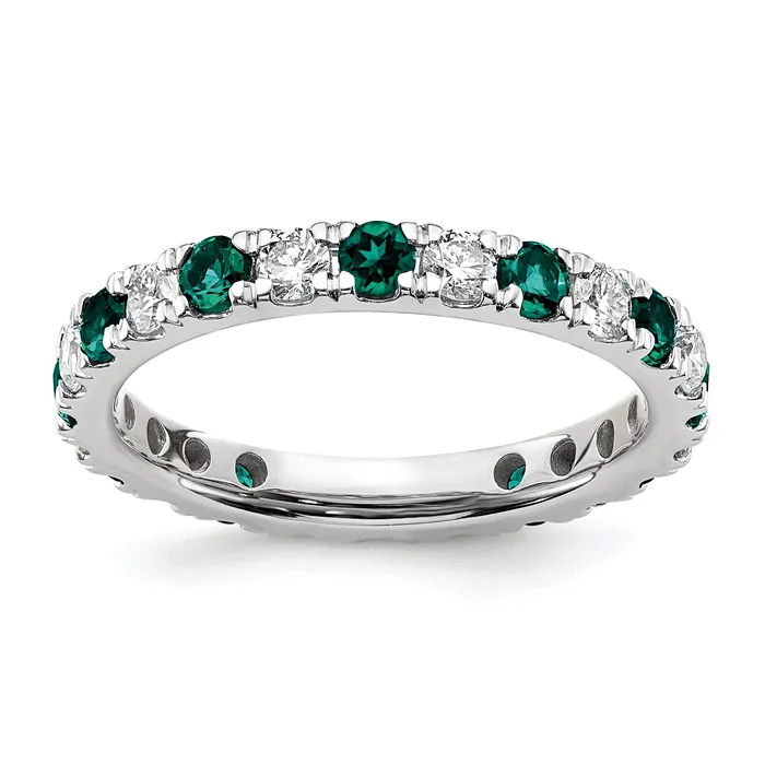 Goldia 14k White Gold 78 Ct Lab Grown Diamond VSSI G and Lab Created Alexandrite Eternity Band Ring Rings Goldia 14k White Gold 78 Ct Lab Grown Diamond VSSI G and Lab Created Alexandrite Eternity Band Ring Rings