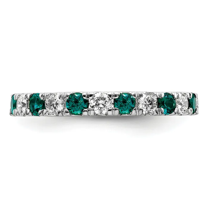 Goldia 14k White Gold 78 Ct Lab Grown Diamond VSSI G and Lab Created Alexandrite Eternity Band Ring Rings