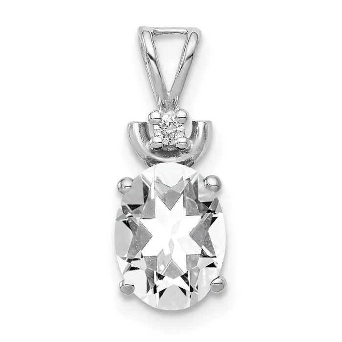 Goldia 14k White Gold 8x6mm Oval Cubic Zirconia A Real Diamond Pendant Necklaces Goldia 14k White Gold 8x6mm Oval Cubic Zirconia A Real Diamond Pendant Necklaces