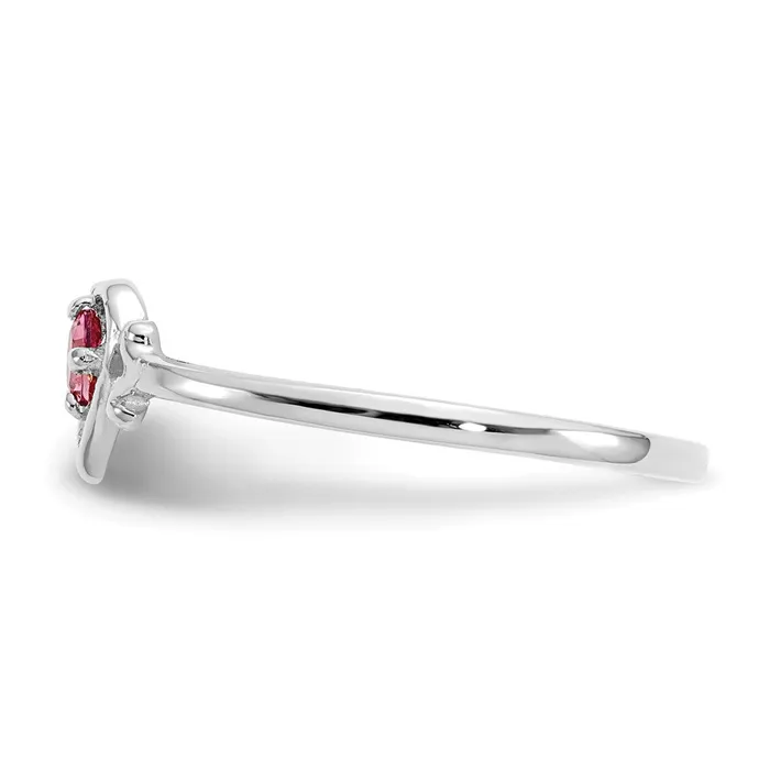 Goldia 14k White Gold Pink Tourmaline Birthstone Heart Ring Rings