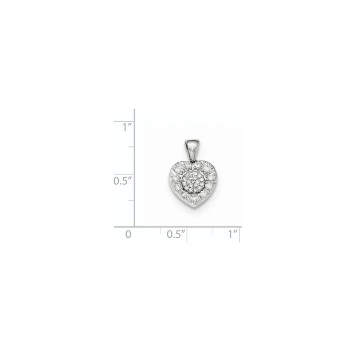 Goldia 14k White Gold Real Diamond Heart Pendant Necklaces