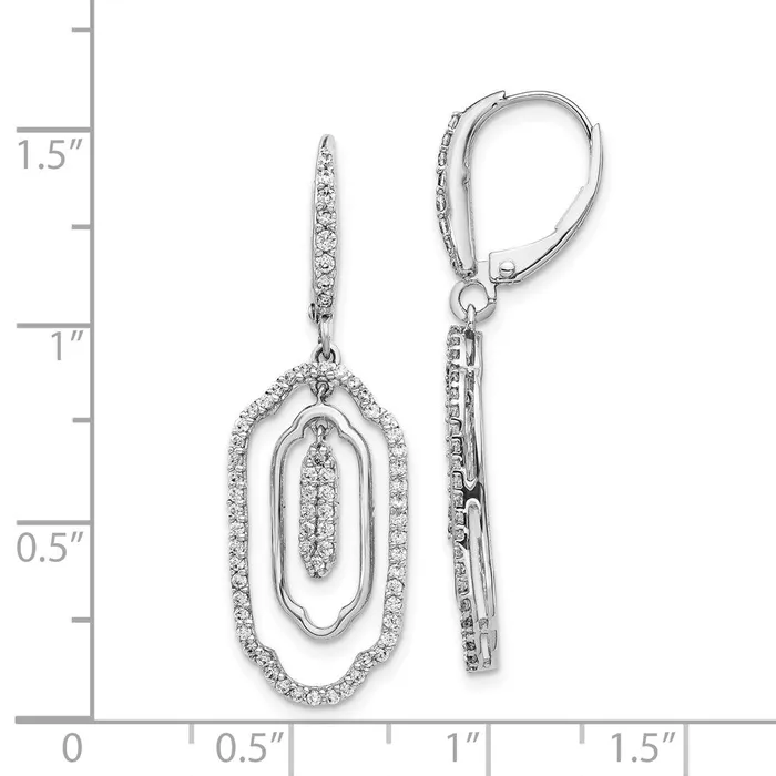 Goldia 14k White Gold Real Diamond Leverback Earrings Earrings