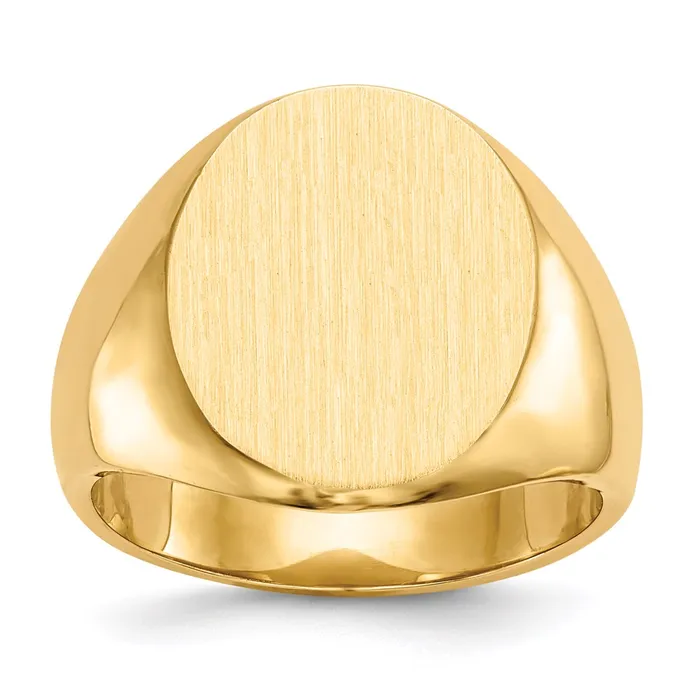 Goldia 14K Yellow Gold 175x145mm Closed Back Mens Signet Ring Rings