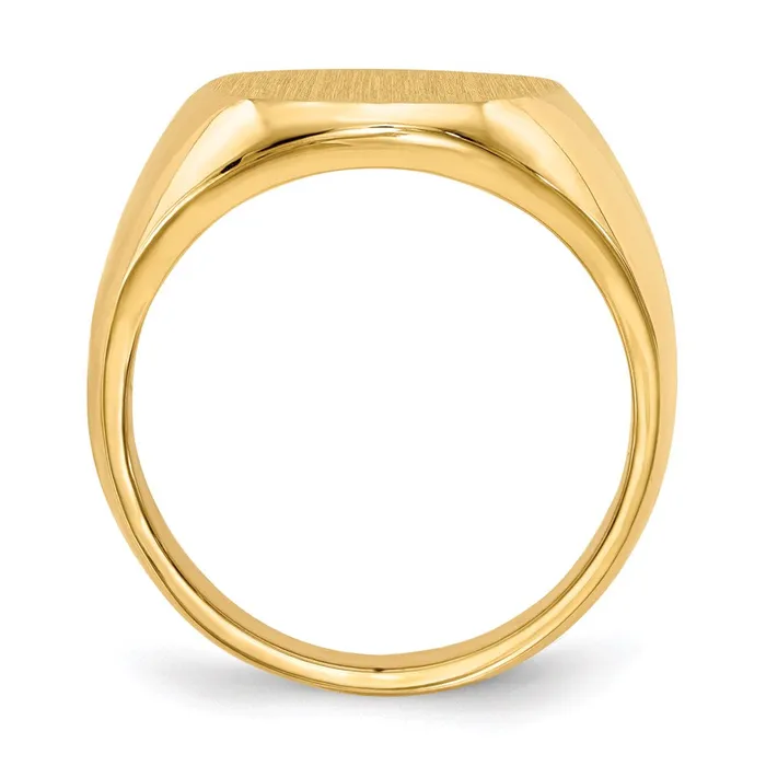 Goldia 14K Yellow Gold 175x145mm Closed Back Mens Signet Ring Rings