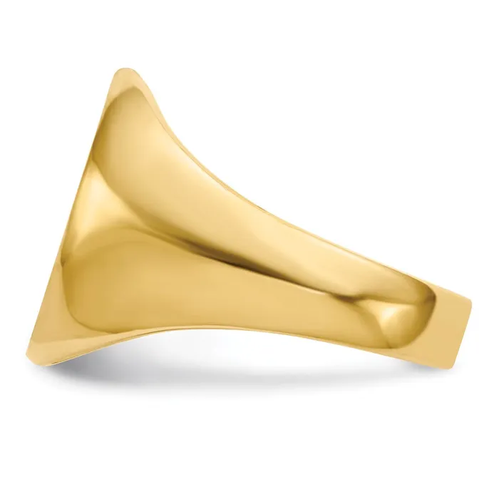 Goldia 14K Yellow Gold 175x145mm Closed Back Mens Signet Ring Rings