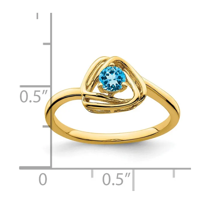 Goldia 14K Yellow Gold Blue Topaz Triangle Ring Rings