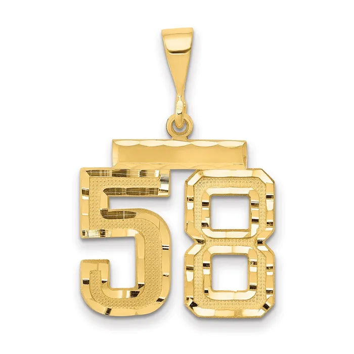 Goldia 14k Yellow Gold Medium Diamondcut Number 58 Charm Charm Necklaces Goldia 14k Yellow Gold Medium Diamondcut Number 58 Charm Charm Necklaces