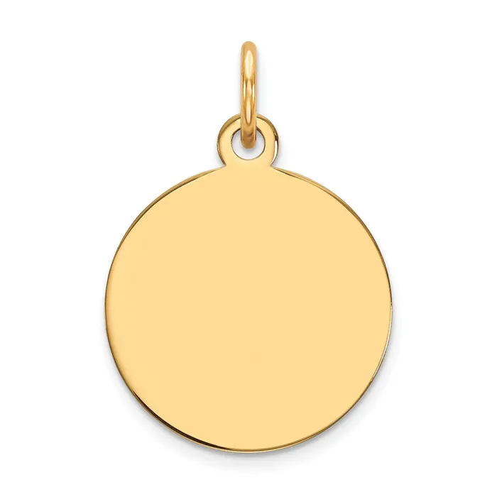 Goldia 14k Yellow Gold Plain 035 Gauge Circular Engravable Disc Charm Charm Necklaces Goldia 14k Yellow Gold Plain 035 Gauge Circular Engravable Disc Charm Charm Necklaces