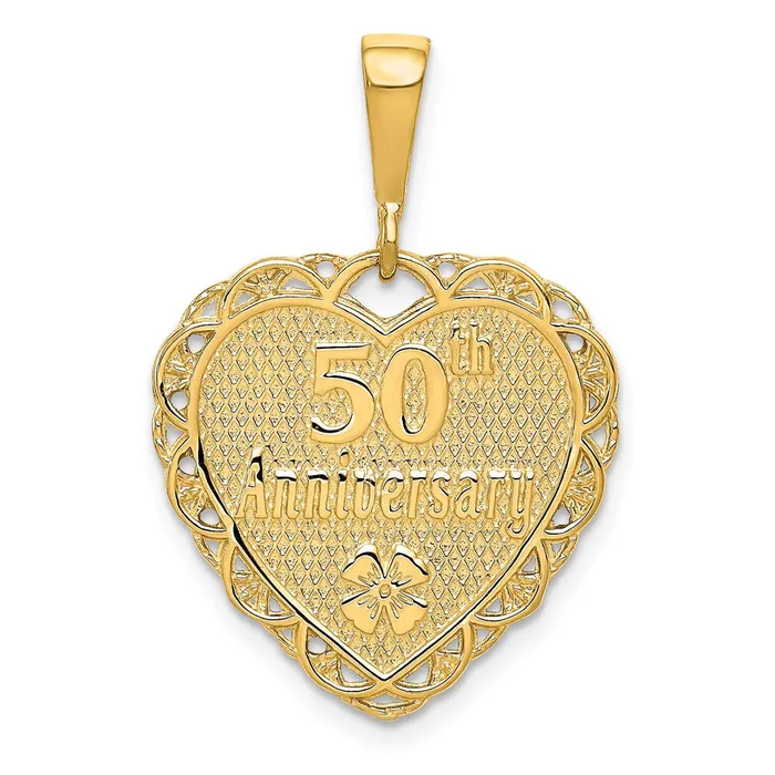 Goldia 14k Yellow Gold Reversible 50th ANNIVERSARY Charm Charm Necklaces