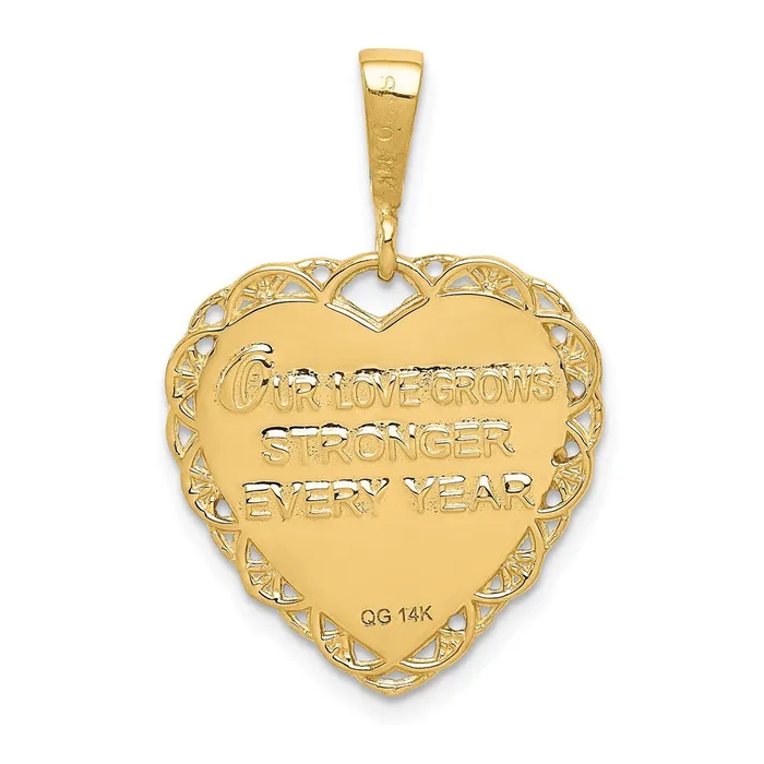 Goldia 14k Yellow Gold Reversible 50th ANNIVERSARY Charm Charm Necklaces