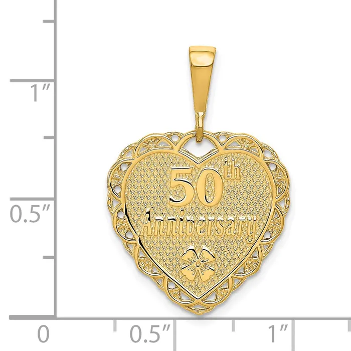 Goldia 14k Yellow Gold Reversible 50th ANNIVERSARY Charm Charm Necklaces