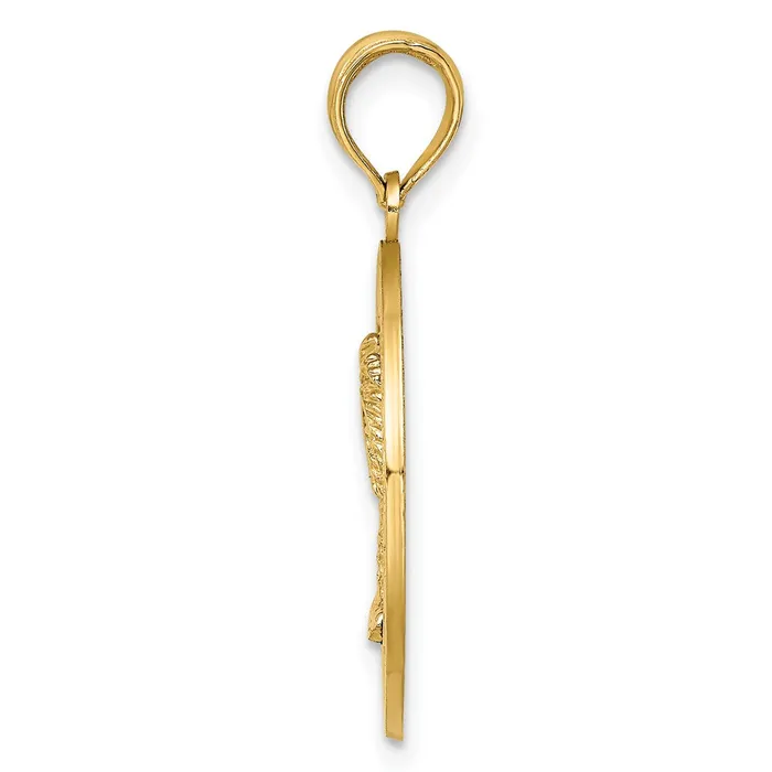 Goldia 14k Yellow Gold SAINT AUGUSTINE wPalm Tree Circle Charm Charm Necklaces