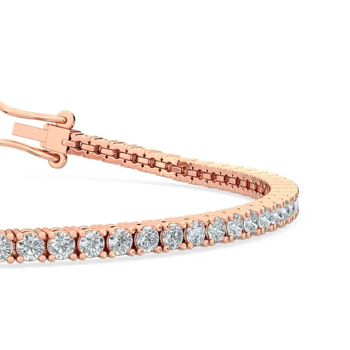 Goldia 30 ct tw Classic FourProng Natural Diamond Tennis Bracelet in 14K Rose Gold Bracelets