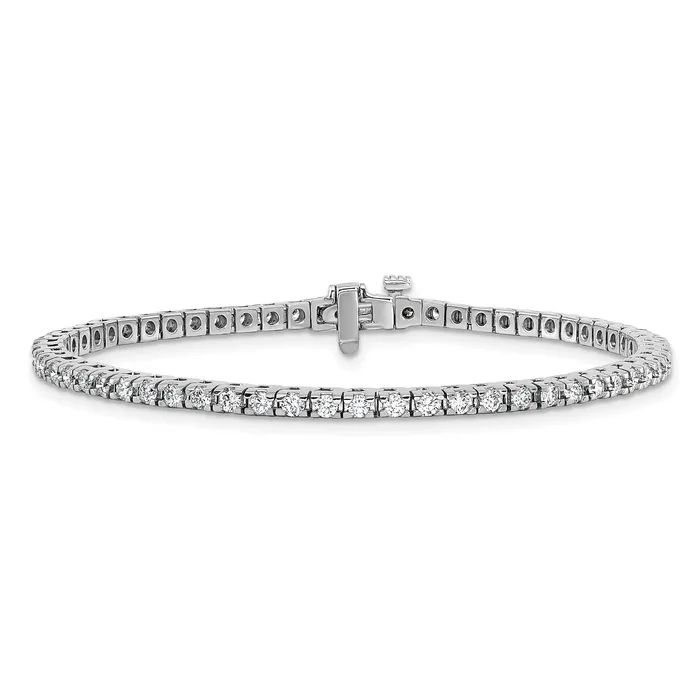 Goldia Bracelets 14k White Gold 2 16 Ct Lab Grown Diamond VSSI G Round Tennis Bracelet