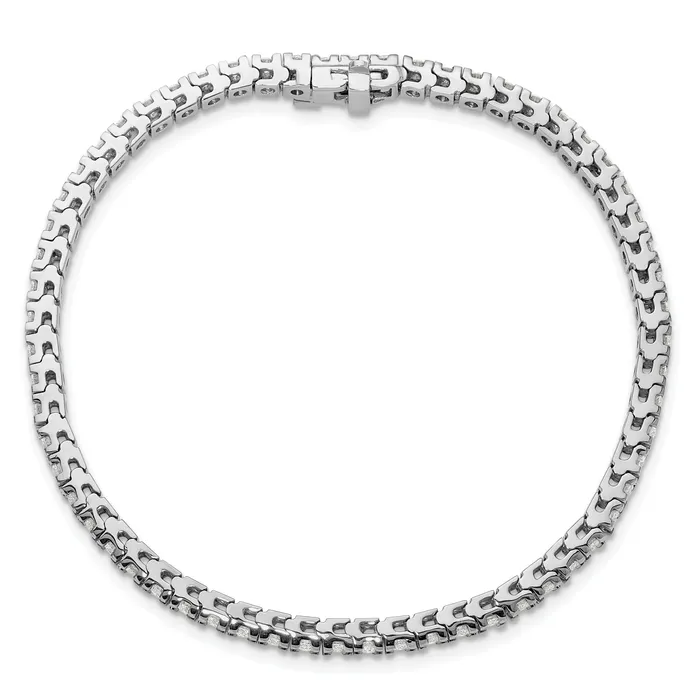 Goldia Bracelets 14k White Gold 2 16 Ct Lab Grown Diamond VSSI G Round Tennis Bracelet
