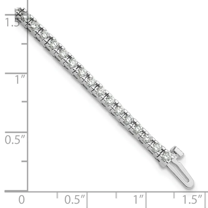 Goldia Bracelets 14k White Gold 2 16 Ct Lab Grown Diamond VSSI G Round Tennis Bracelet