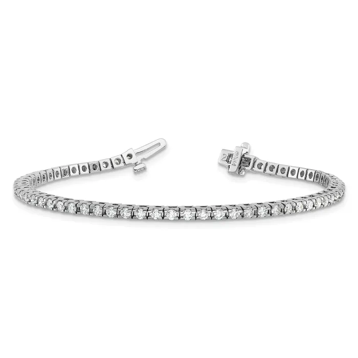 Goldia Bracelets 14k White Gold 2 16 Ct Lab Grown Diamond VSSI G Round Tennis Bracelet
