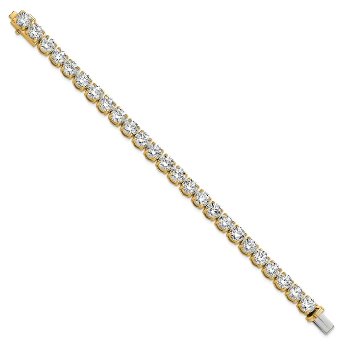 Goldia Bracelets 14k Yellow Gold 25 Ct Lab Grown Diamond VSSI G Tennis Bracelet