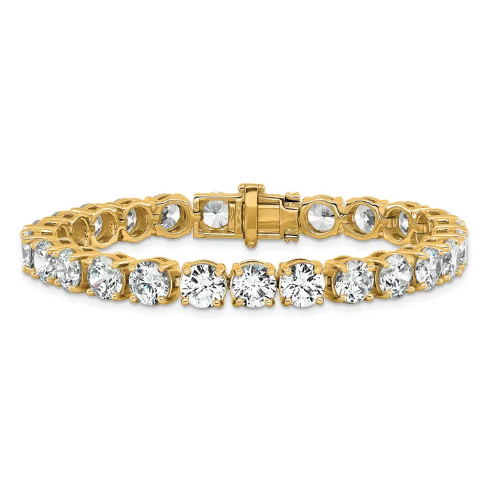 Goldia Bracelets 14k Yellow Gold 25 Ct Lab Grown Diamond VSSI G Tennis Bracelet