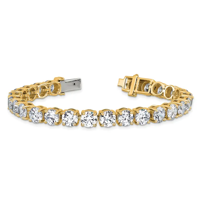 Goldia Bracelets 14k Yellow Gold 25 Ct Lab Grown Diamond VSSI G Tennis Bracelet