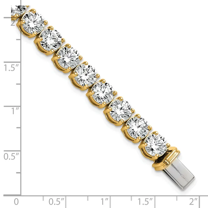 Goldia Bracelets 14k Yellow Gold 25 Ct Lab Grown Diamond VSSI G Tennis Bracelet