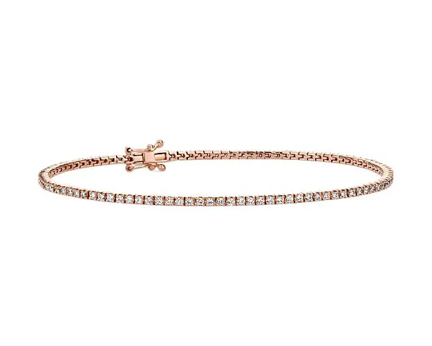 Goldia Bracelets 34 ct tw Classic FourProng Natural Diamond Tennis Bracelet in 10K Rose Gold Goldia Bracelets 34 ct tw Classic FourProng Natural Diamond Tennis Bracelet in 10K Rose Gold