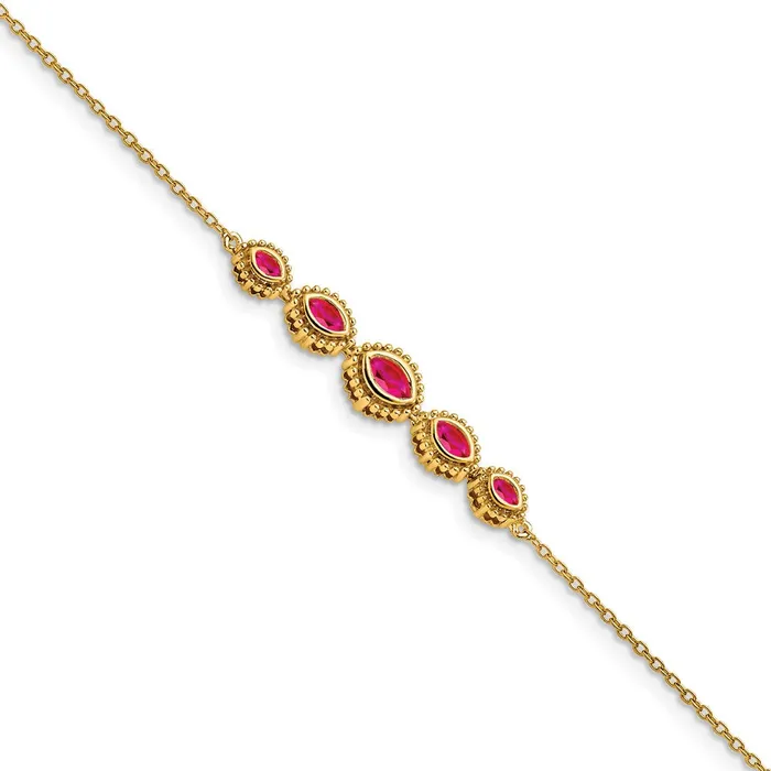 goldiaca Bracelets 14k Yellow Gold Marquise Ruby Bracelet