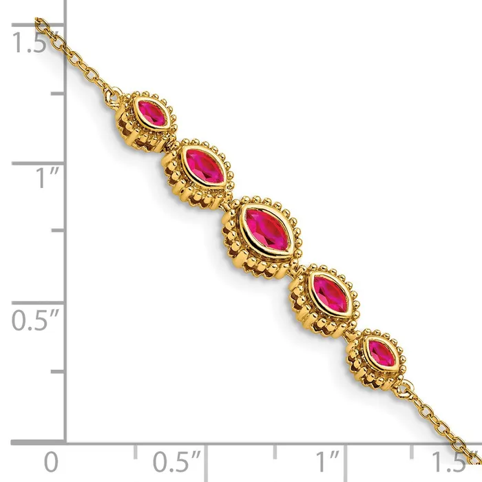 goldiaca Bracelets 14k Yellow Gold Marquise Ruby Bracelet