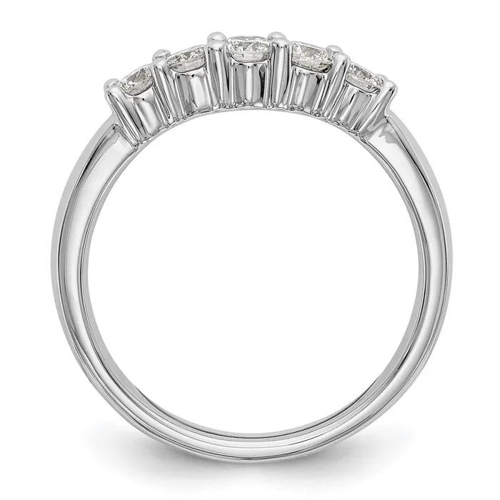 goldiaca Rings 14K White Gold 5Stone Real Diamond Band