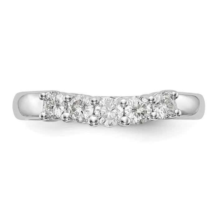 goldiaca Rings 14K White Gold 5Stone Real Diamond Band