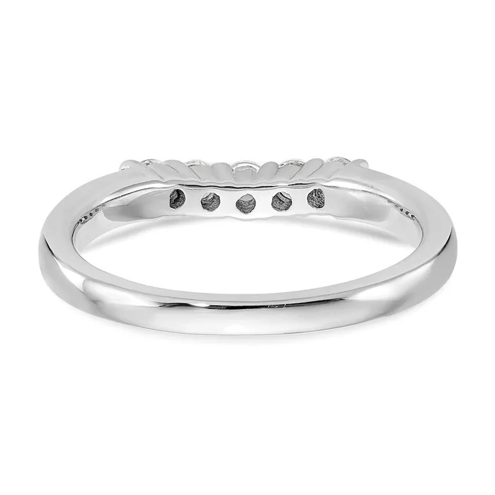 goldiaca Rings 14K White Gold 5Stone Real Diamond Band