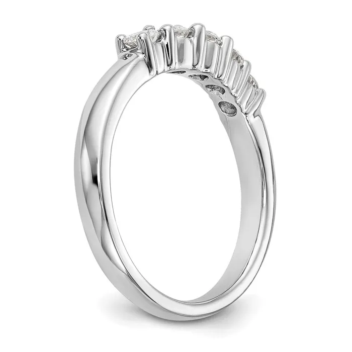 goldiaca Rings 14K White Gold 5Stone Real Diamond Band