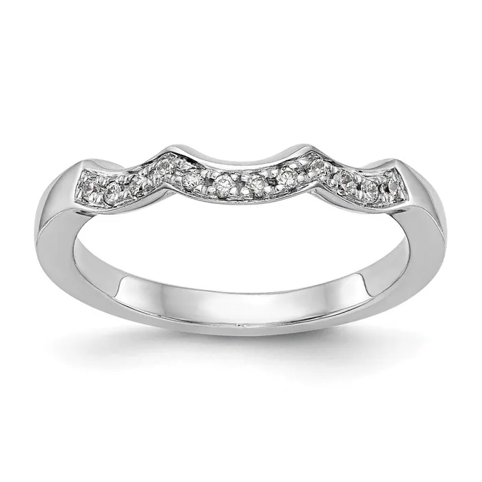 goldiaca Rings 14k White Gold Real Diamond Wedding Band