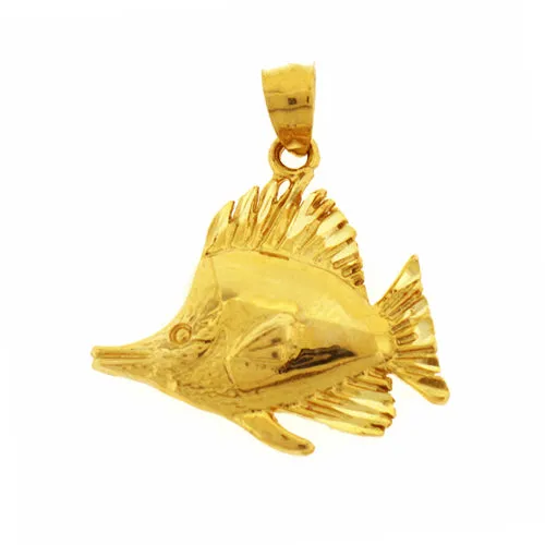 Goldia Charm Necklaces 14K Gold Big Fin Fish Charm